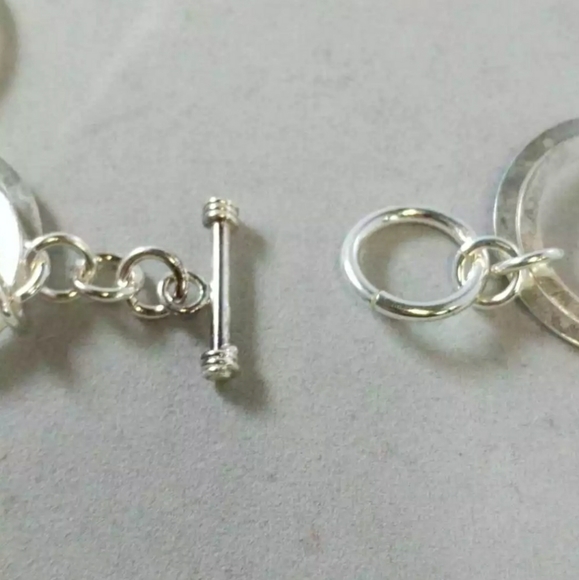 Vintage 925 continuous hoops Sterling silver toggle necklace 32g sterling silver - Picture 14 of 14